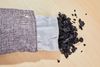 close-up of charcoal that's in the Vergali Bamboo Charcoal Odor Absorber Bags