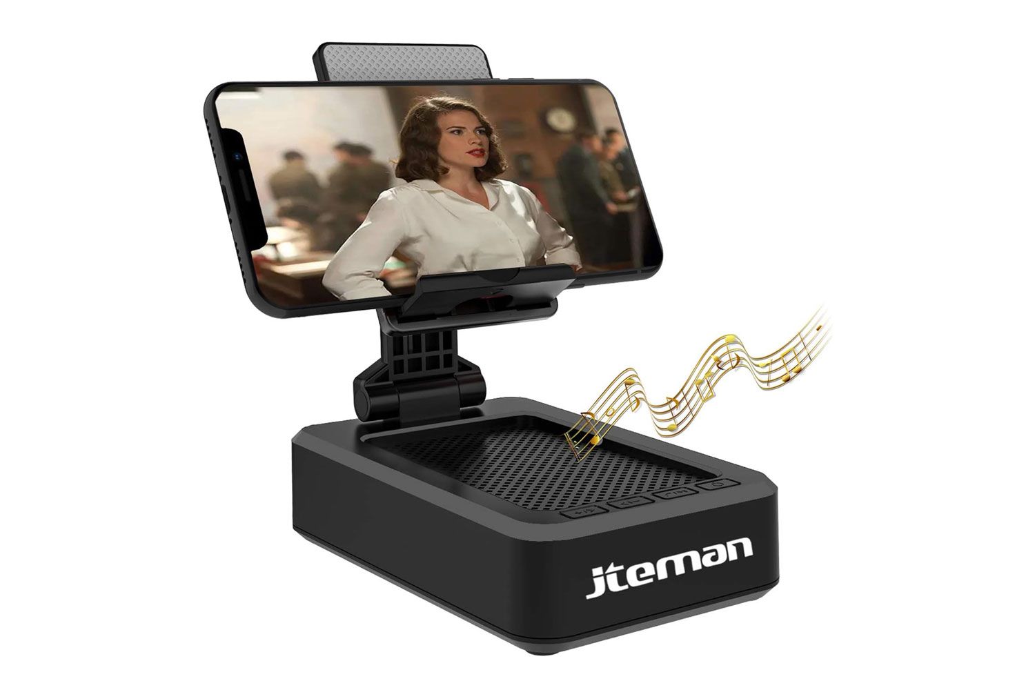 Jteman Cell Phone Stand with Wireless Bluetooth Speaker