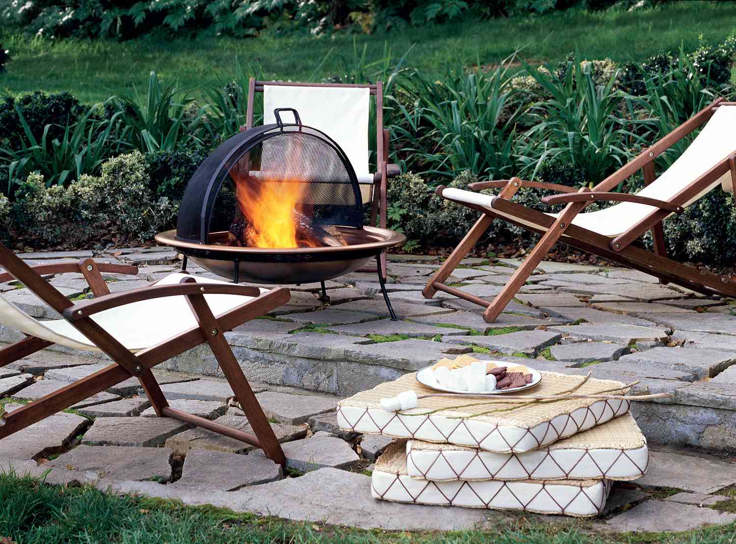 Fire pit on patio