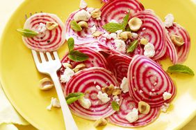 Beet Nutrition: Fresh Beet Salad on Yellow Table Setting