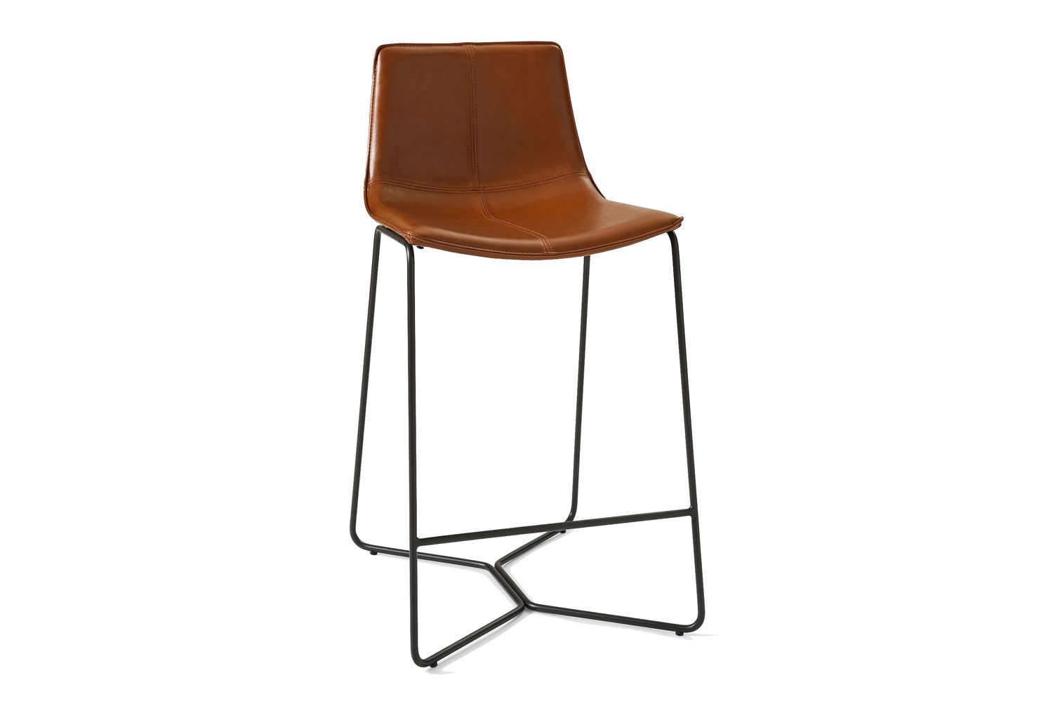 West Elm Slope Leather Bar Stool