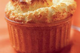 Cheese Souffle in a ramekin.