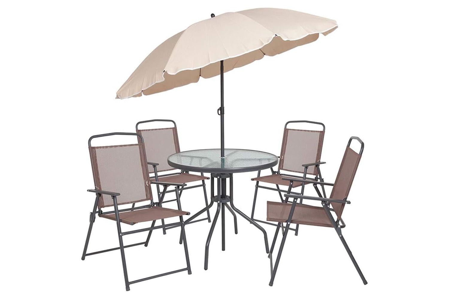 Flash Furniture Nantucket 6-Piece Patio Dining Set with Glass Table