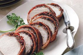 Christmas Dinner Ideas: Bacon-Wrapped Pork Loin With Cherries