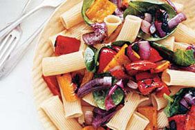 Rigatoni With Grilled Peppers and Onions