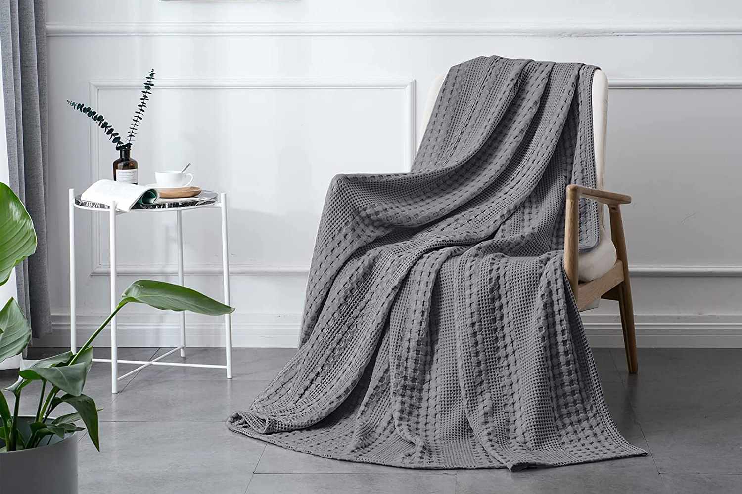 PHF 100% Cotton Waffle Weave Throw Blanket