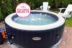 An Intex purespa hot tub in a backyard 