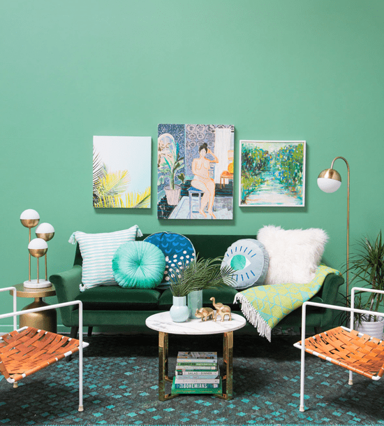 Joy Cho Green Living Room