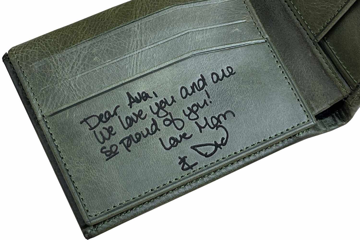 Golden Horn Wallet Personalized Handwriting Wallet 