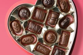 Open Heart-Shaped Box of Chocolates for Valentine's Day or Special Occasions