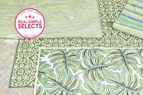 indoor-outdoor rugs in shades of green