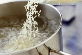 Rice Poured Into Pot