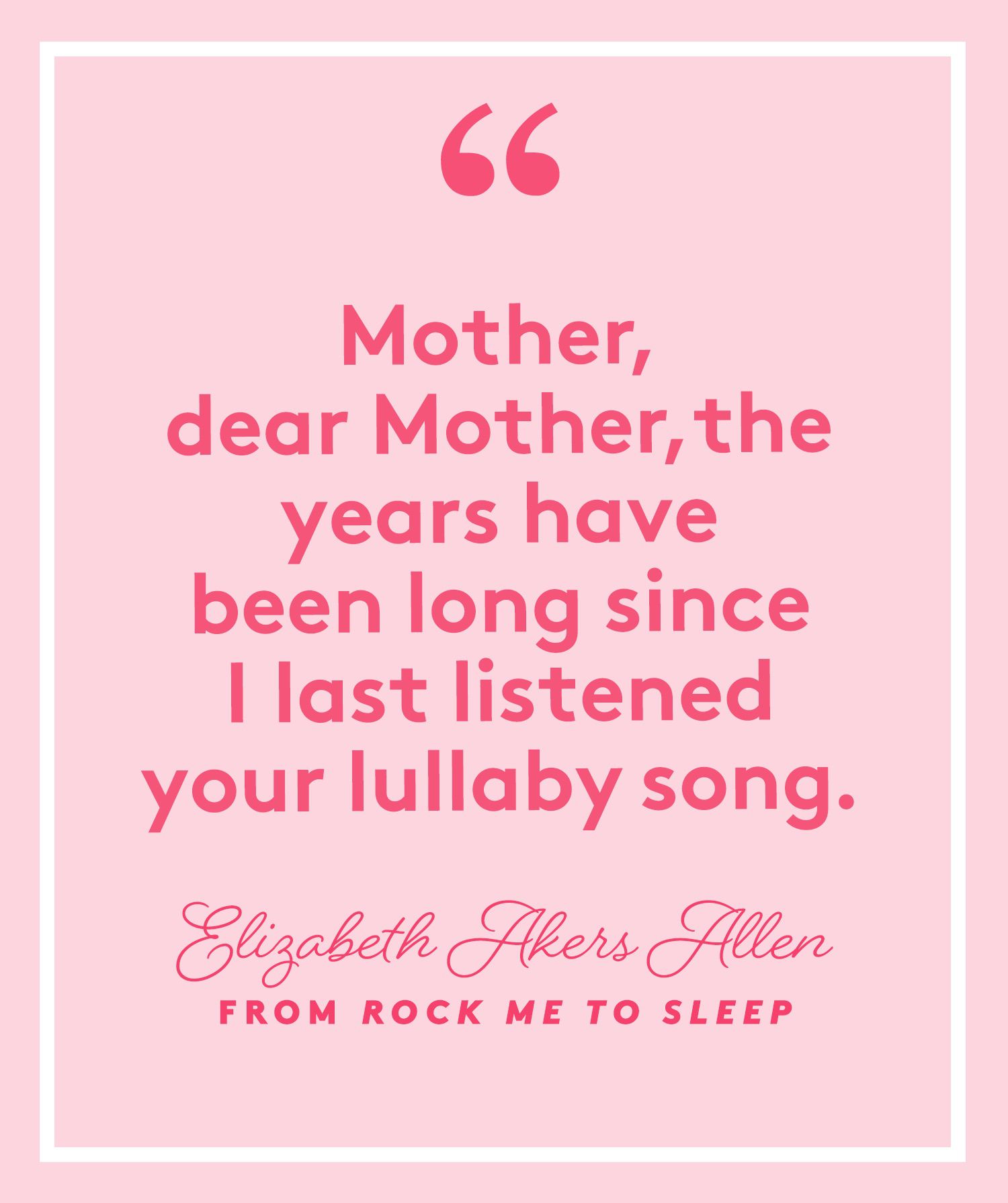 Poem on Mother: Rock Me to Sleep Poem