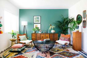 Living room ideas - Green Accent Wall