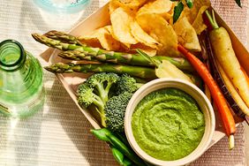 Though this recipe for glorious green dip is a hit with classic dippers, this would be a no-brainer drizzled over roasted or grilled chicken, fish, or layered into a roasted vegetable sandwich. 