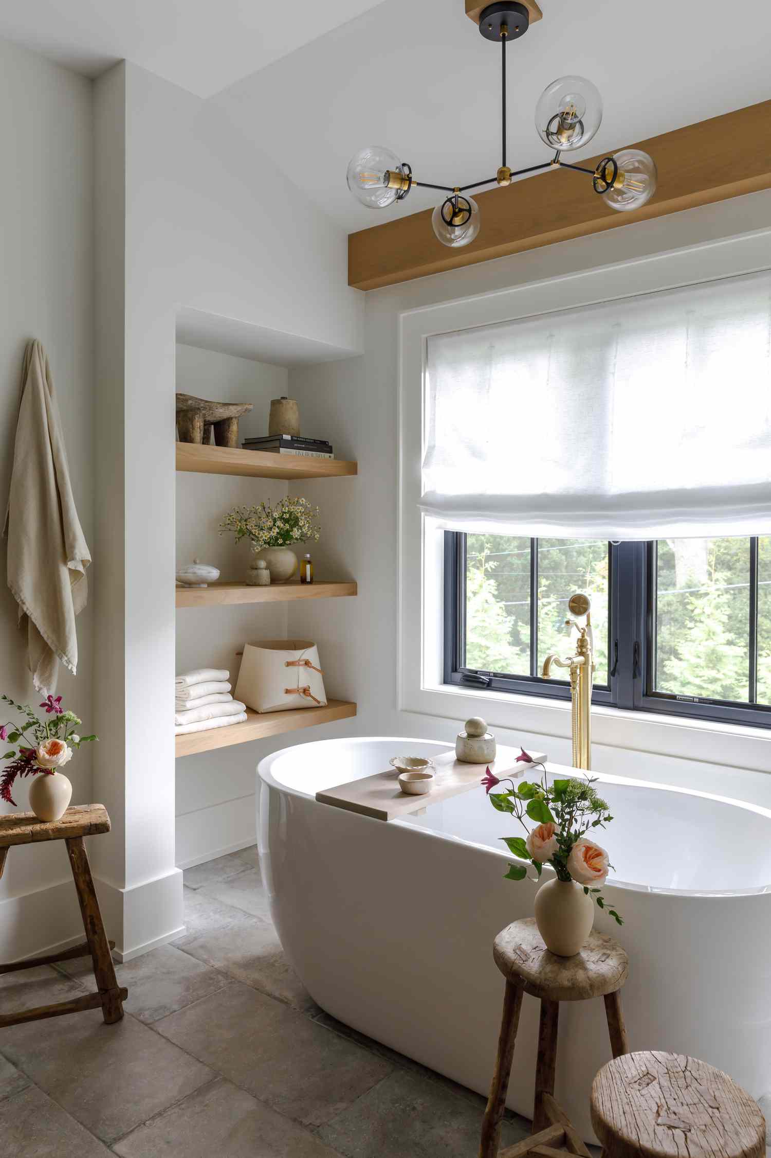 shelves in bathroom