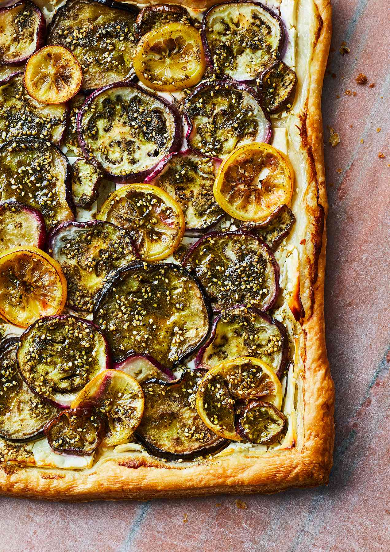 Eggplant, Feta, and Lemon Tart Recipe