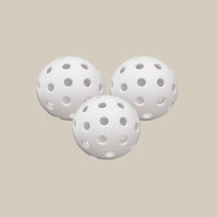 White Hybrid Pickleballs — Set of 3