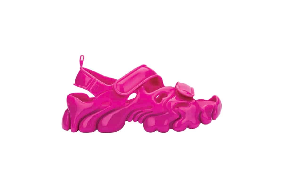 Melissa x Collina Strada Puff Sandal in Pink. Jelly Shoes Trend.