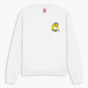 Yellow Worm On A String Embroidered Sweatshirt (Unisex)-Embroidered Clothing, Embroidered Sweatshirt, JH030-Sassy Spud