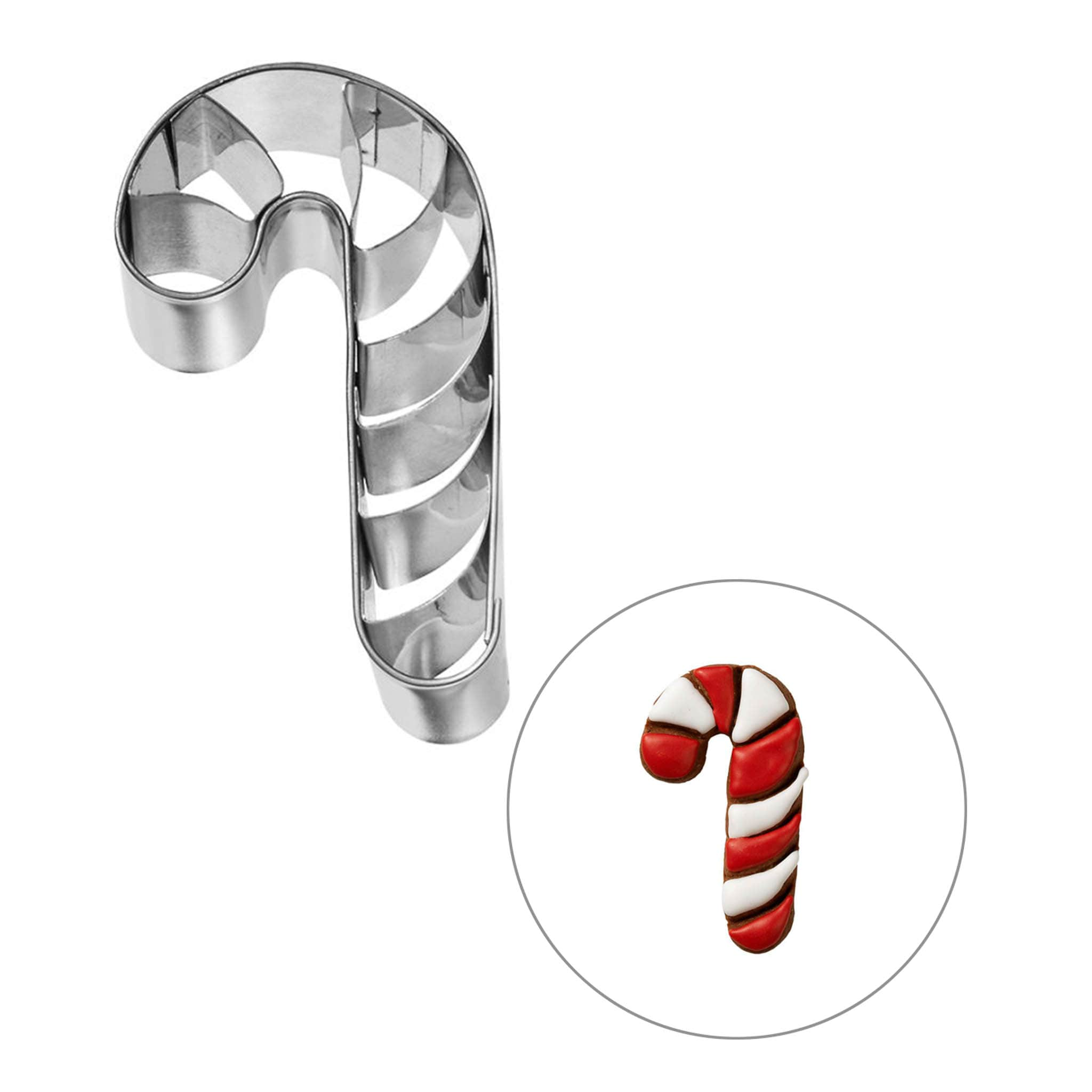 Stainless Steel Candy Cane Cookie Cutter, 7cm