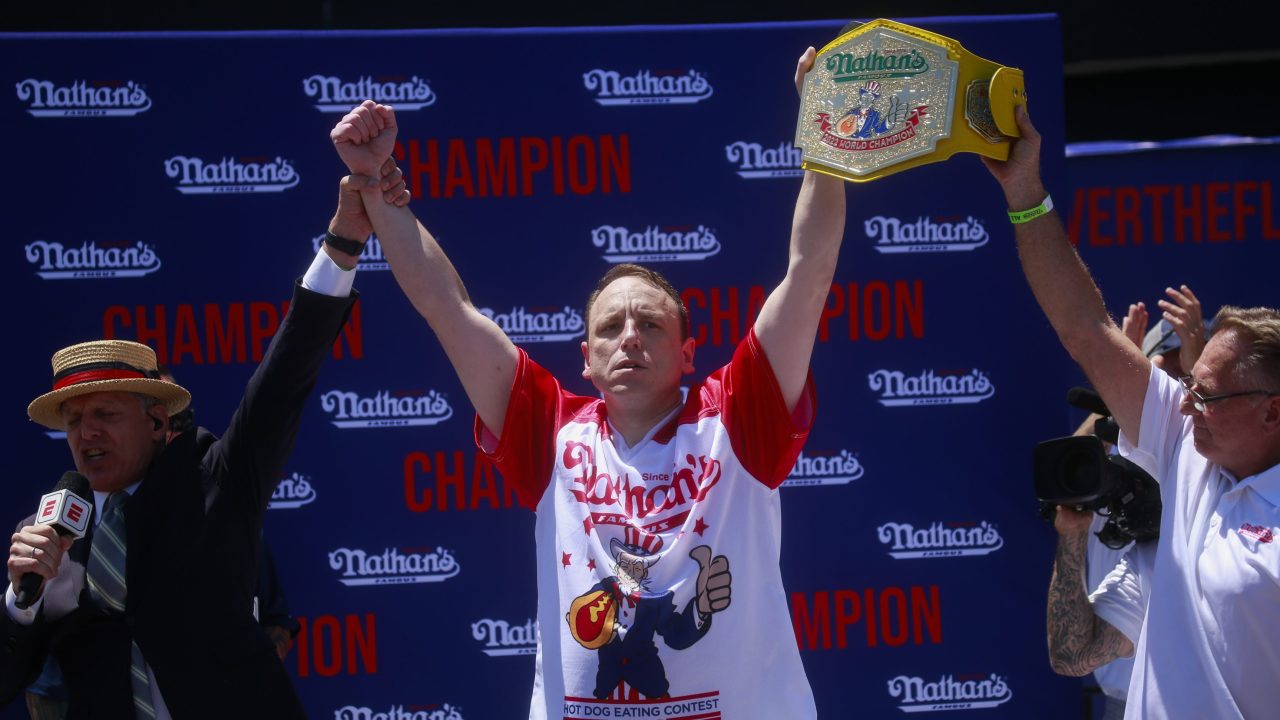 Joey Chestnut wins Nathan's Hot Dog Eating Contest