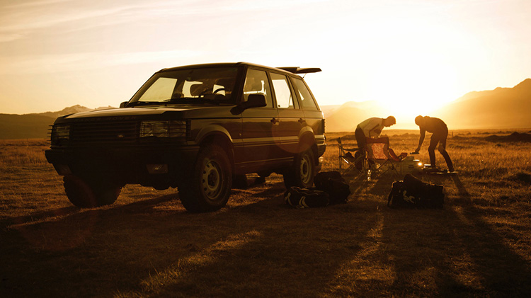 Packing up the RV as the sun sets.