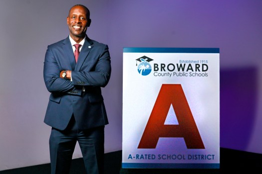 Broward County School Superintendent Howard Hepburn at the BECON studios in Davie on Thursday, July 25, 2024 (Mike Stocker/South Florida Sun Sentinel)