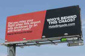 Billboards ask, ‘Who’s behind this chaos’?