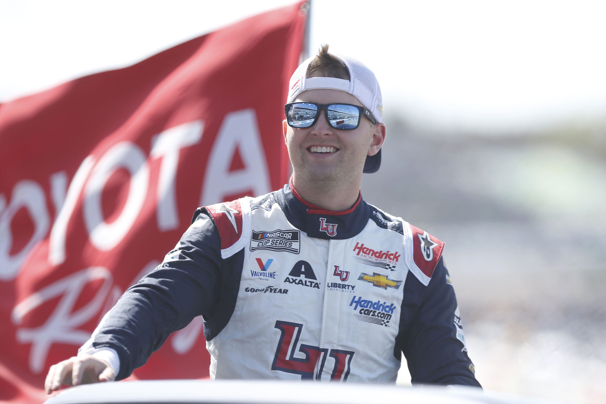 NASCAR Cup Series driver William Byron (24) looks on during driver introductions prior to the Toyota Owners 400 at Richmond International