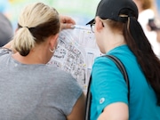 Two visitors find their way during opening day of the New York State Fair, Geddes, N.Y., Wednesday, August  23, 2023
Scott Schild | sschild@syracuse.com 


