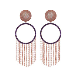 ETNOROUND EARRINGS PURPLE AND WHITE