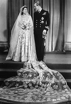 Princess Elizabeth in her wedding dress