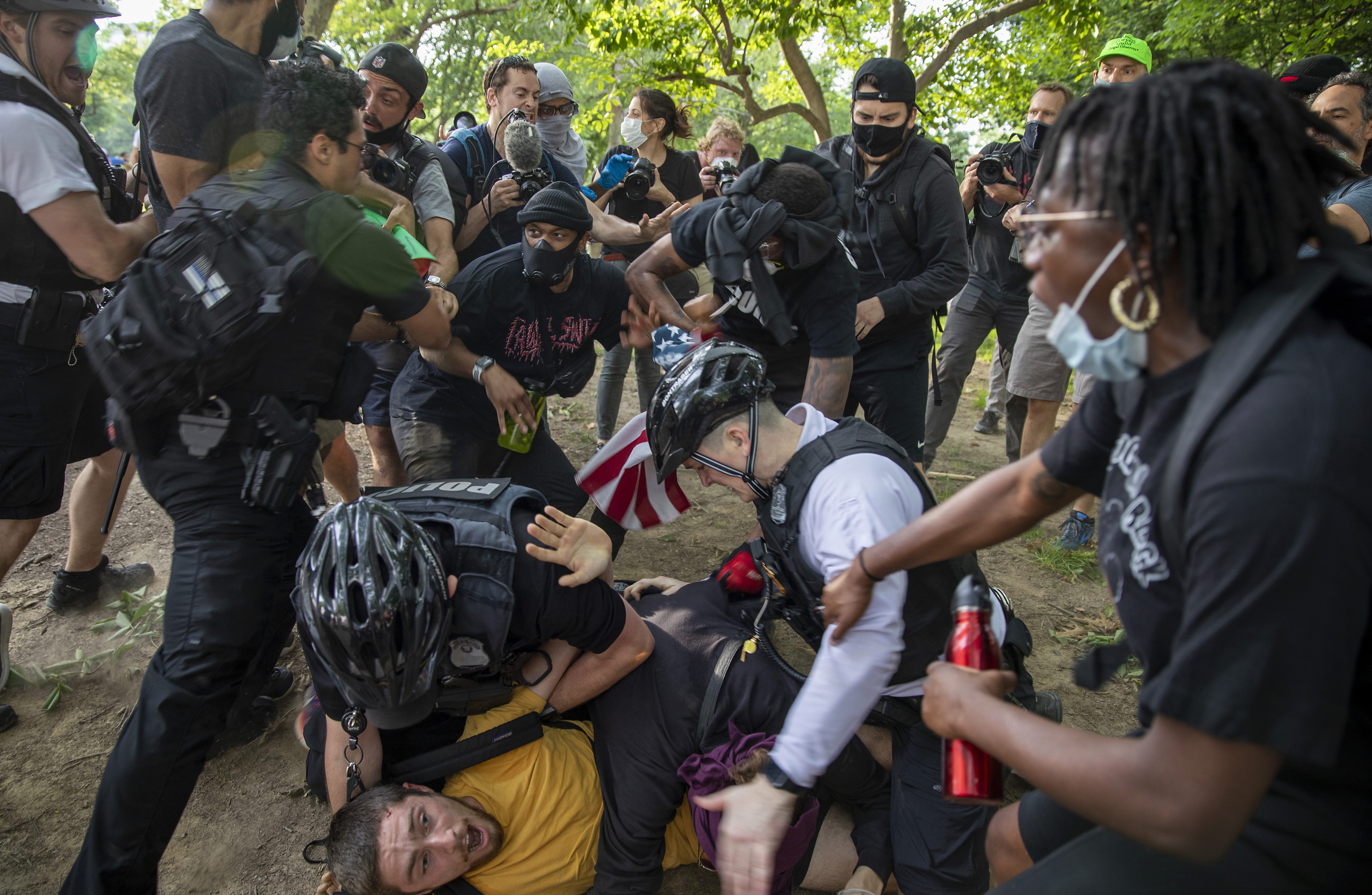  A clash with police in Lafayette Square on May 29