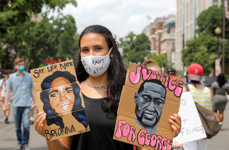  Protest against racial inequality in the aftermath of the death in Minneapolis police custody of George Floyd, in Washington