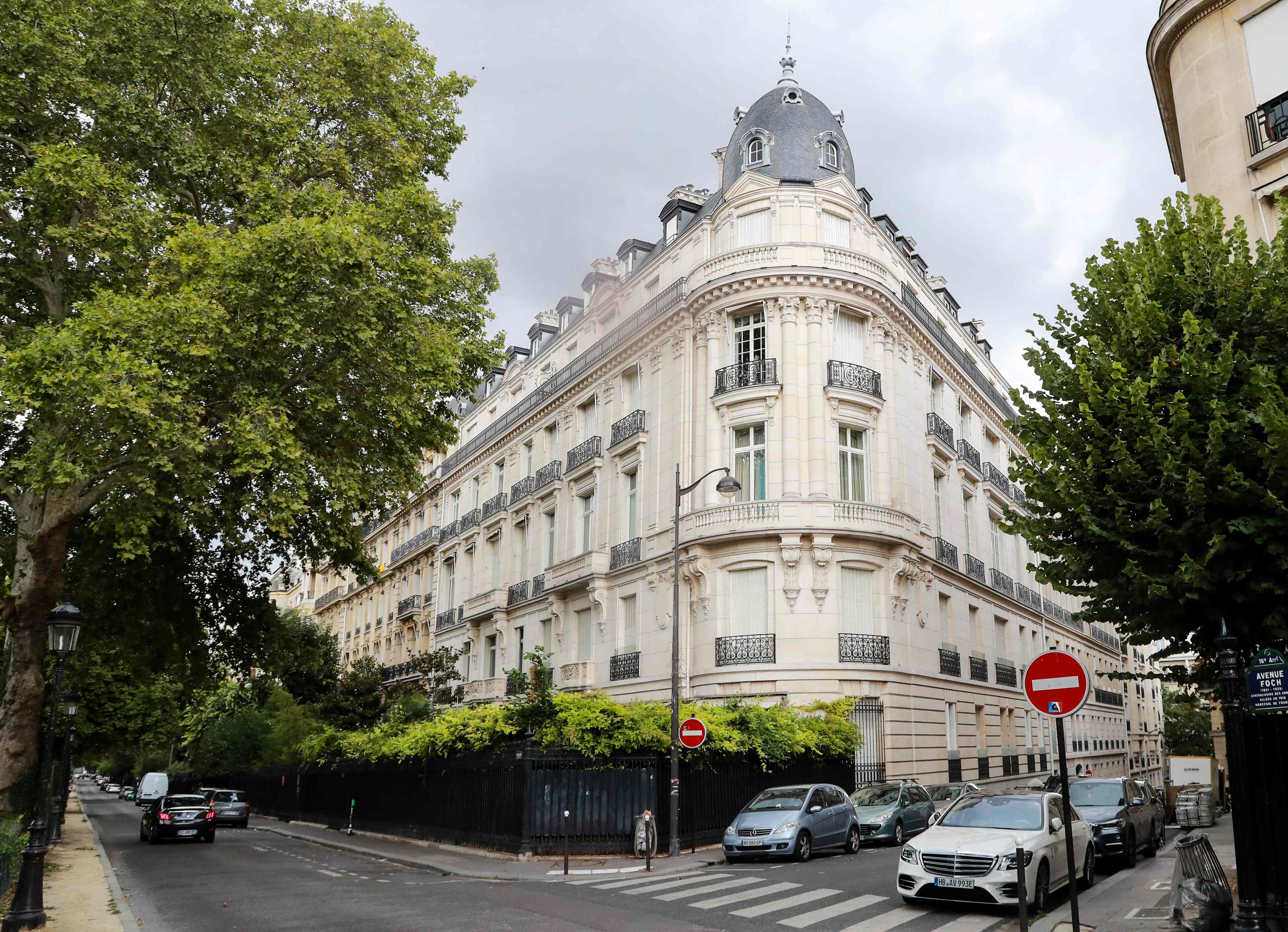 Seen here is the apartment building owned by Epstein in Paris 