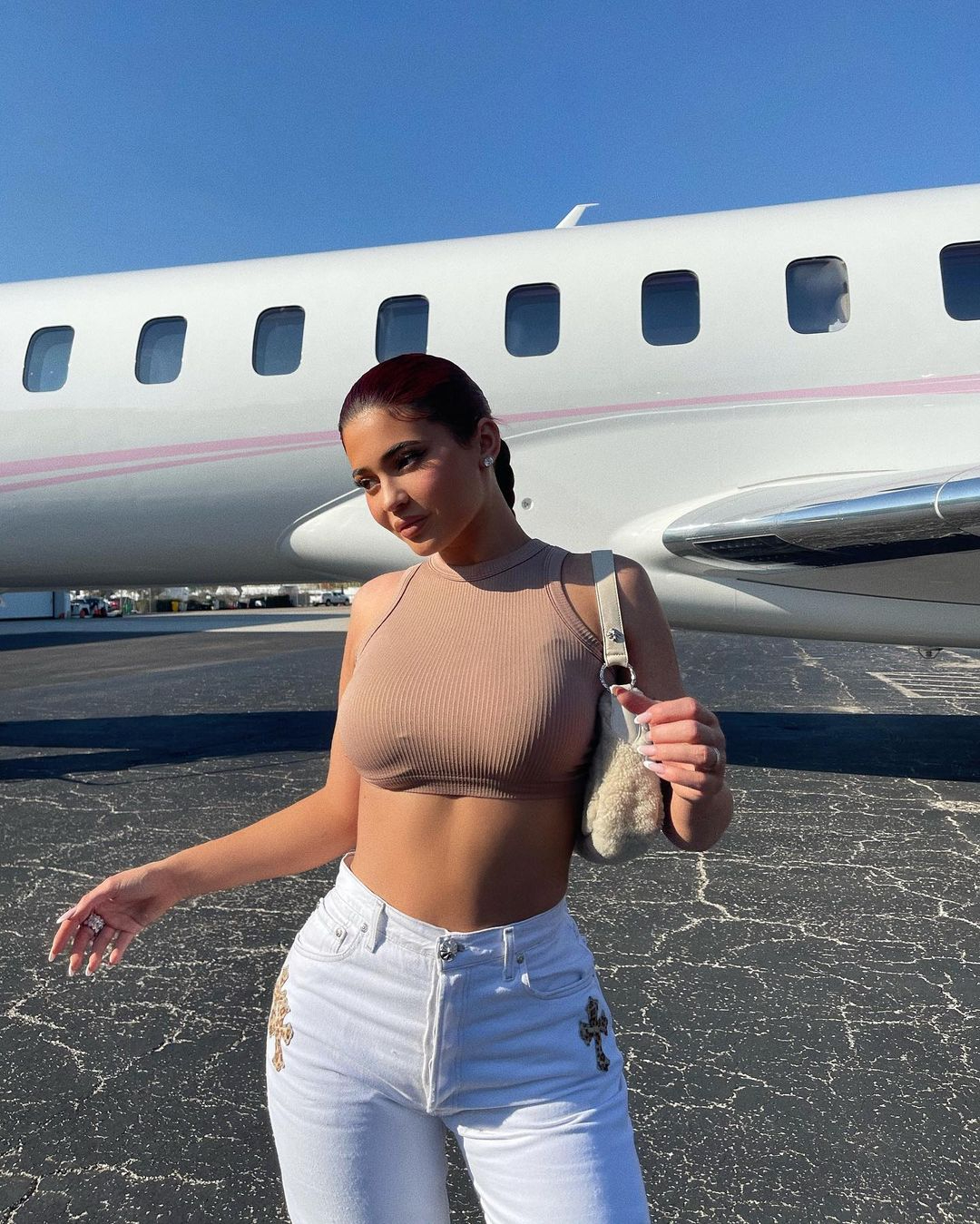 Kylie Jenner enjoyed strawberries on her plane