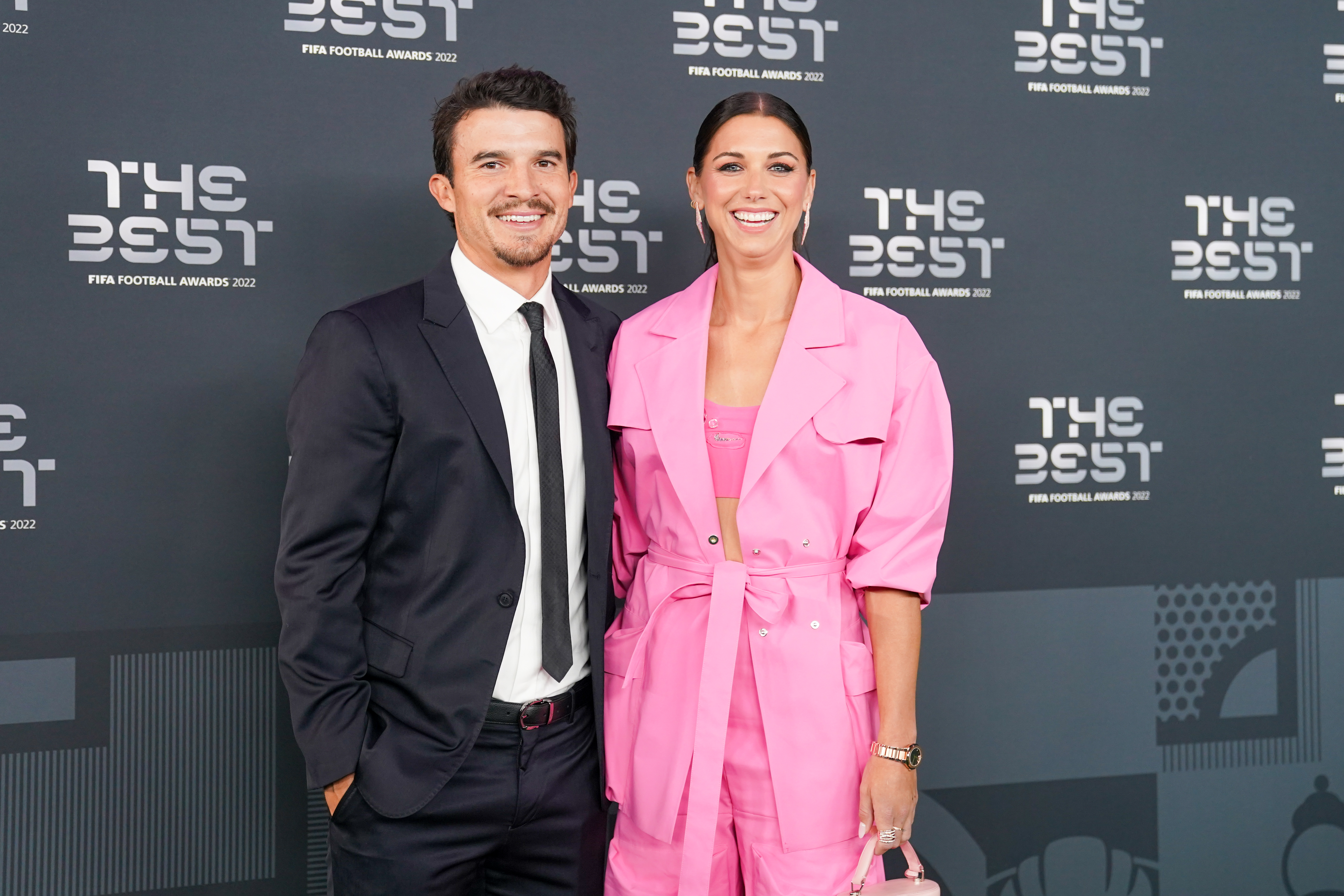 Servando Carrasco and Alex Morgan on the green carpet during The Best FIFA Football Awards 2022 at Concert Hall Salle Pleyel, in Paris, France, on February 27, 2023