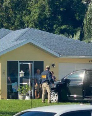 The Laundrie home being searched by the FBI