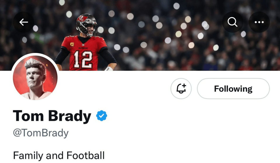 His new profile is a picture of him playing NFL