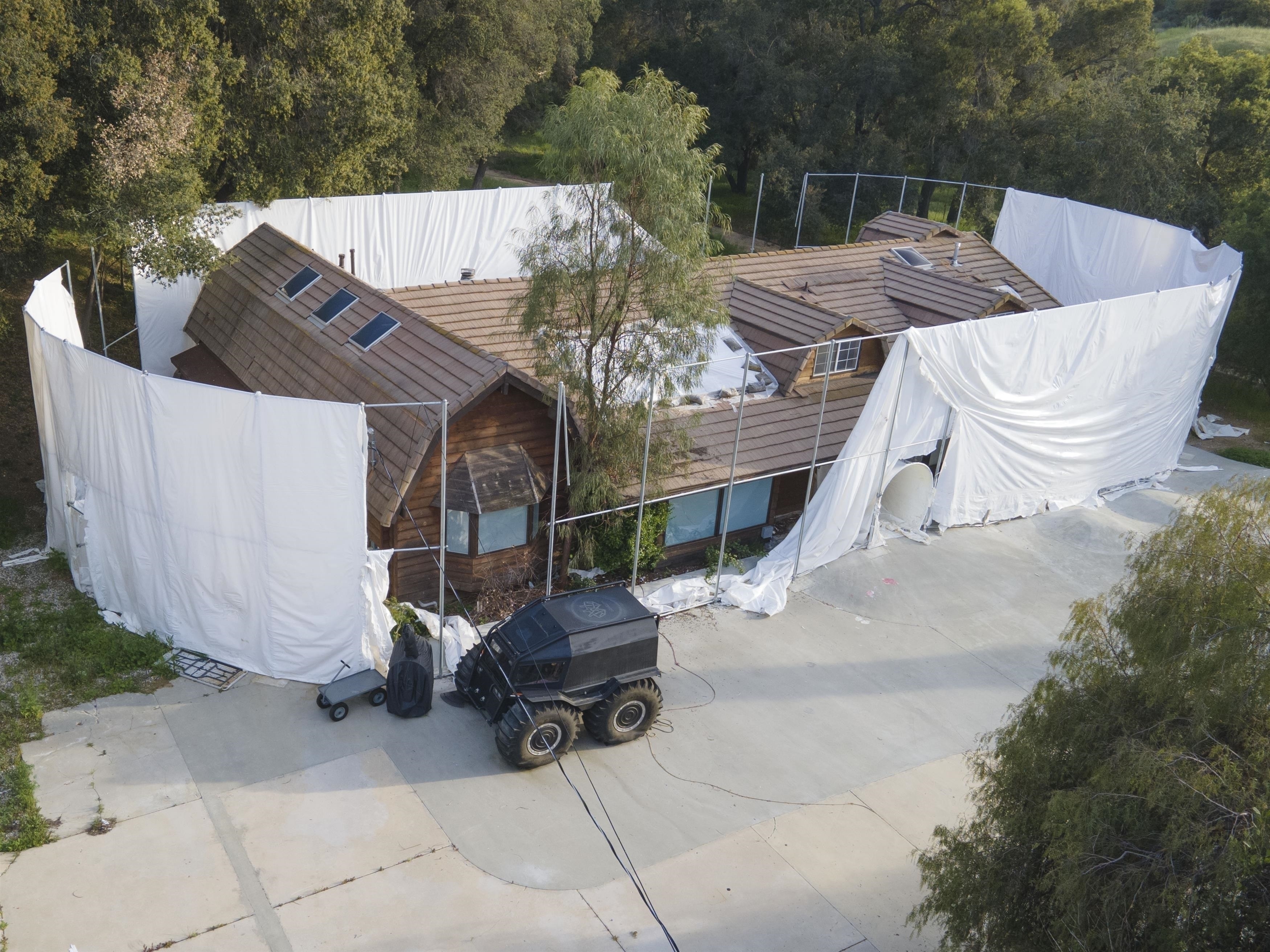 Kanye West has abandoned his 320-acre ranch in Los Angeles as the property sits unmaintained with scaffolding and plastic coverings