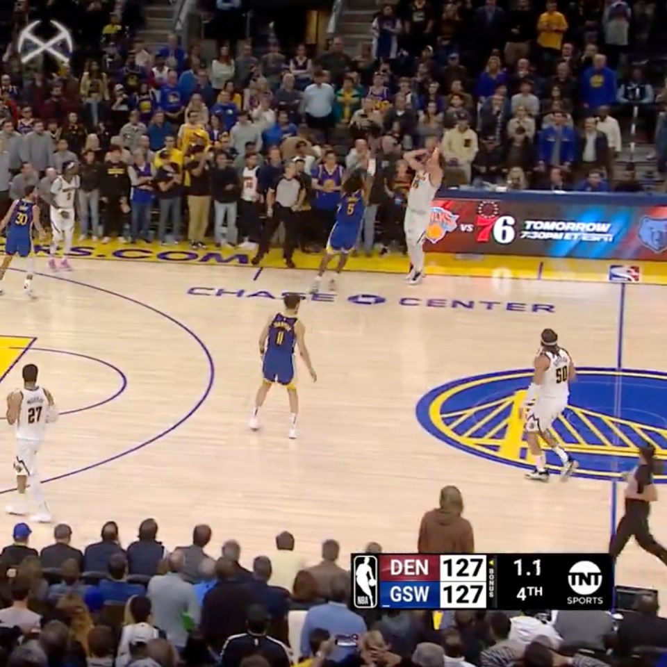 Denver Nuggets star Nikola Jokic left NBA fans in disbelief with his game-winning 3 from 39 yards out that secured a 130-127 win over the Golden State Warriors