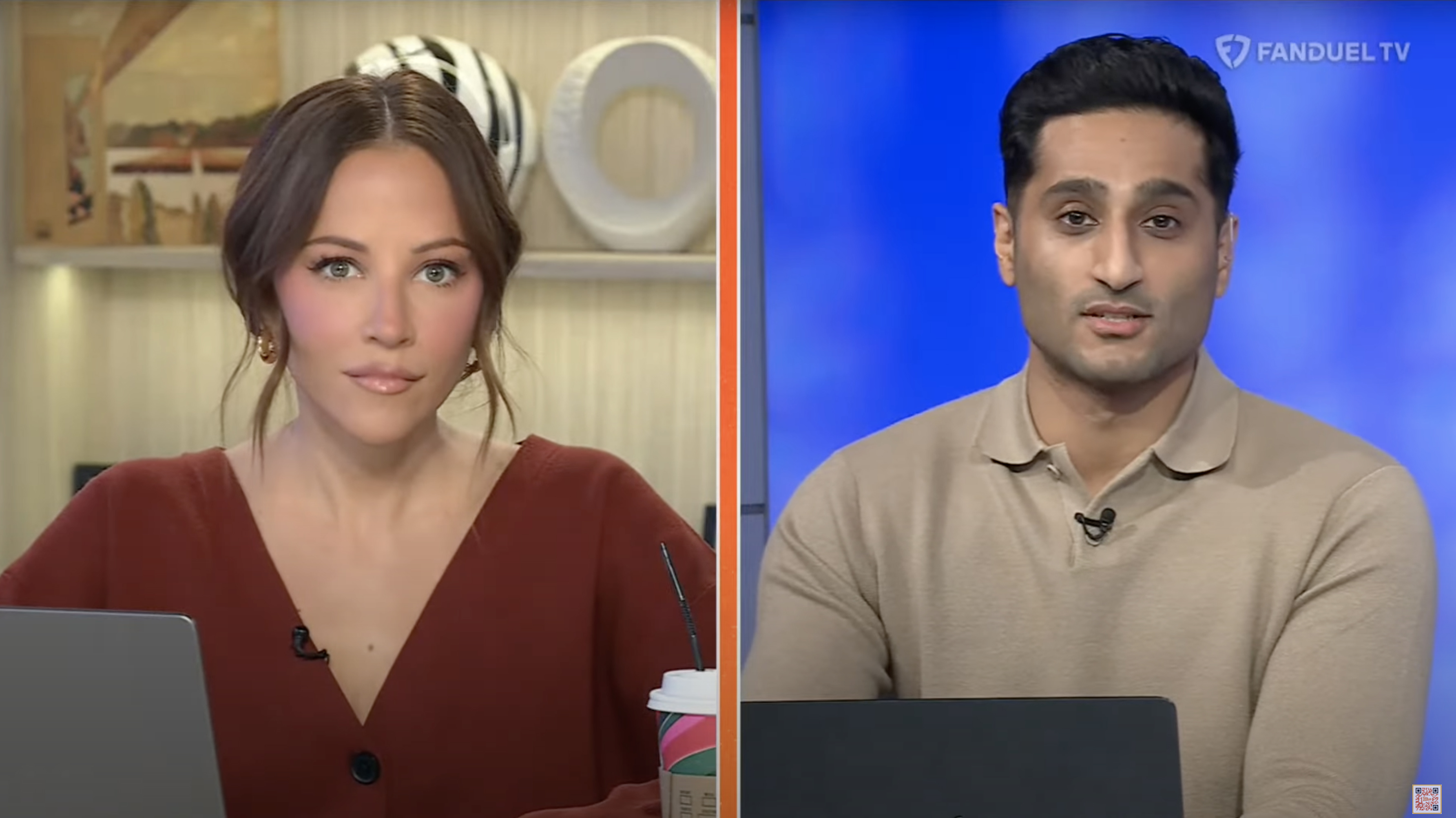 Kay Adams was joined by her Up & Adams colleague Shams Charania at Super Bowl LVIII