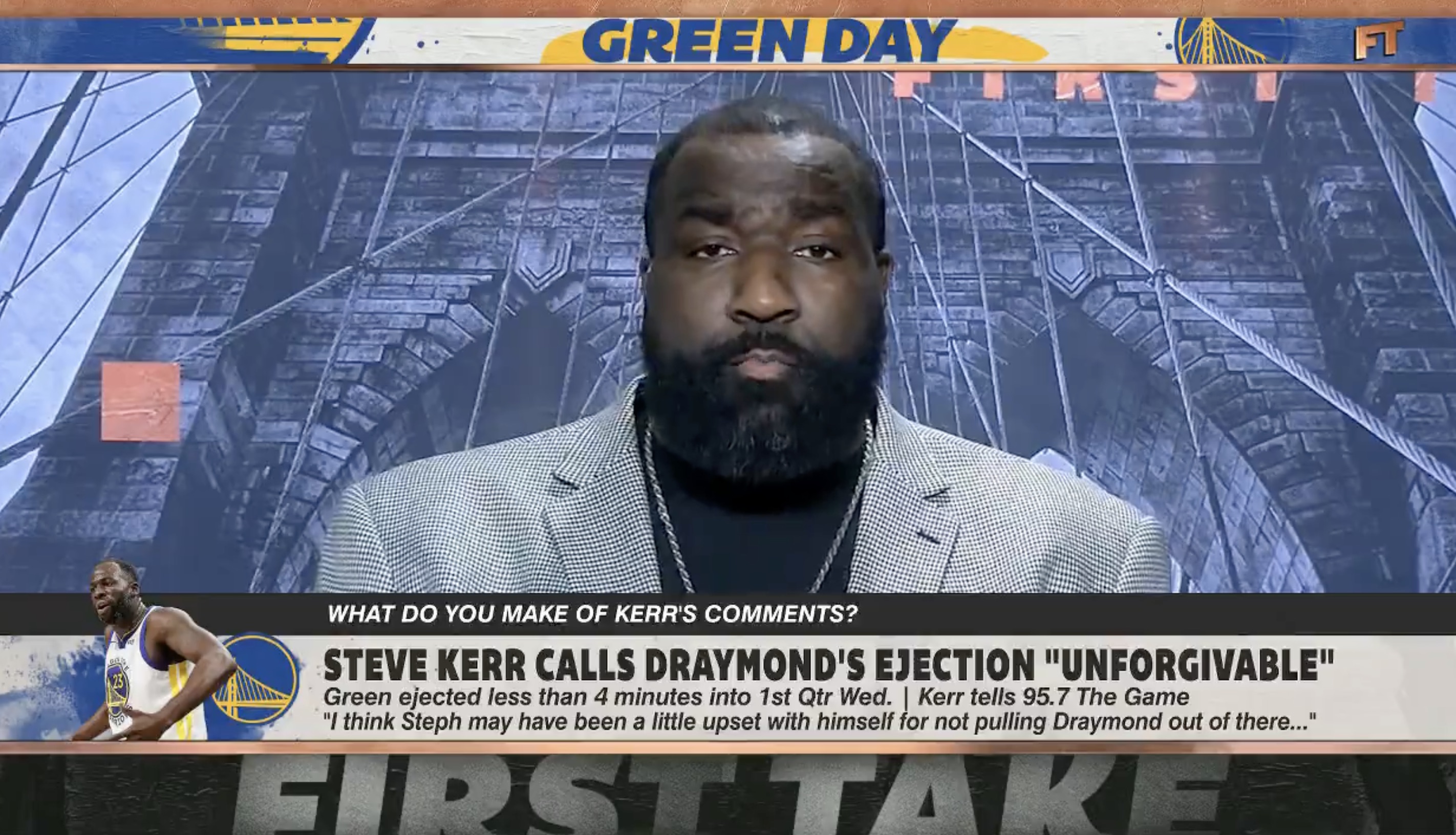 Kendrick Perkins slammed Draymond Green in the latest First Take