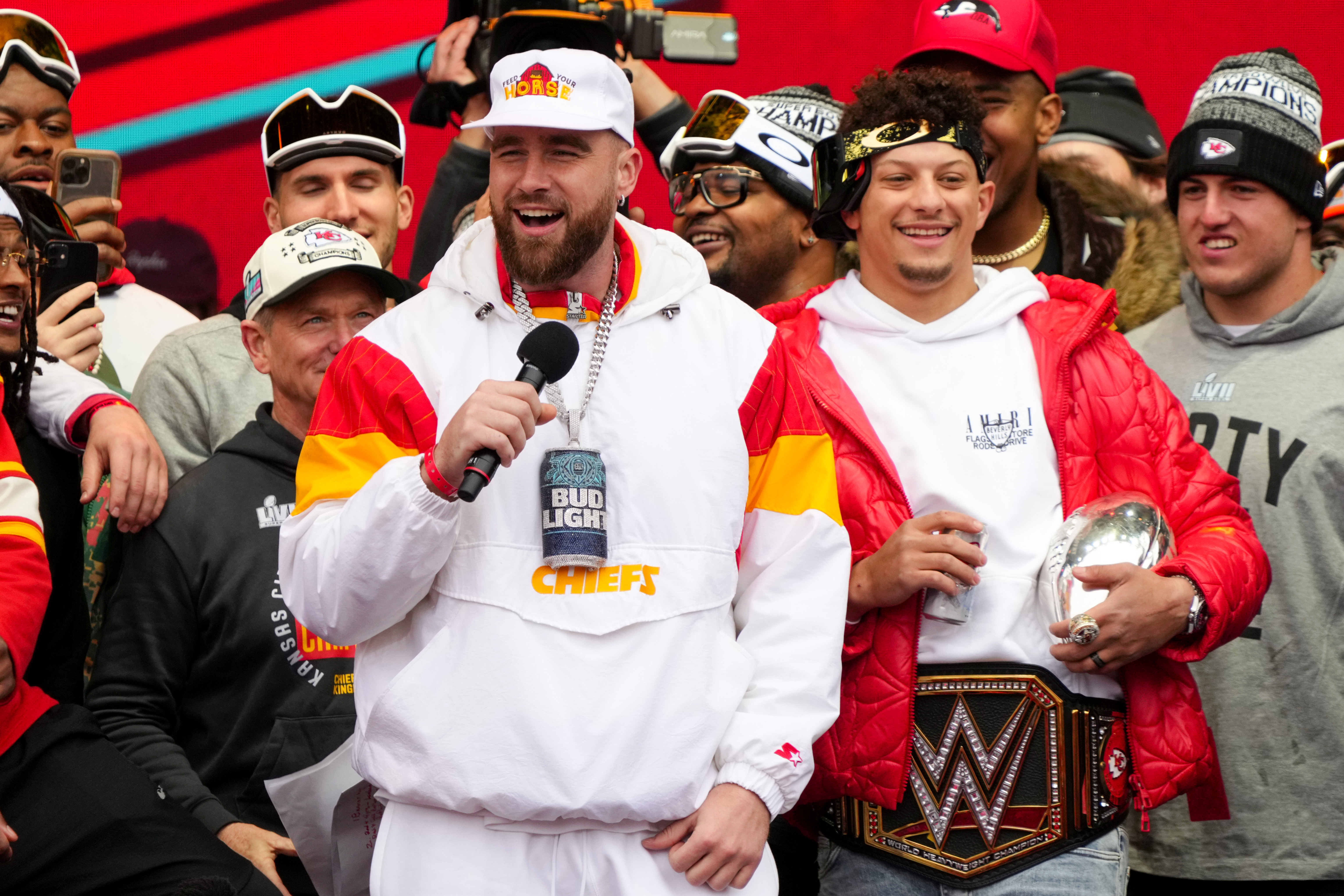 The 34-year-old Kelce helped the Chiefs win their second straight Super Bowl