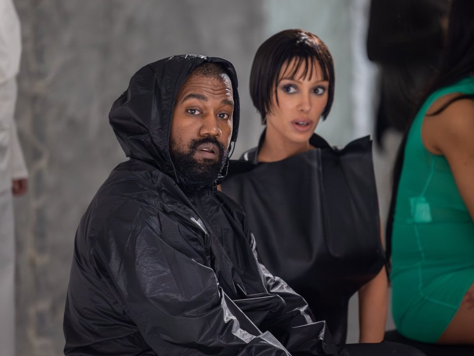 Kanye West and Bianca Censori attends the Marni fashion show during the 2024 Milan Fashion Week Womenswear