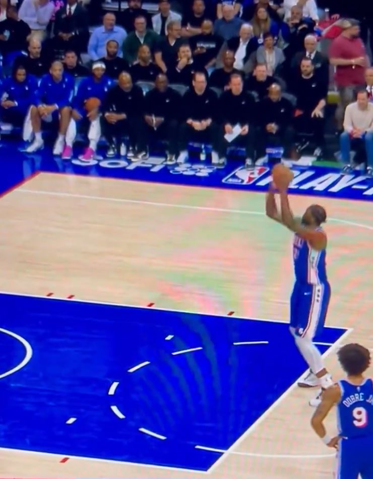 Some fans were concerned for Embiid's health after he 'flopped' on a free throw attempt