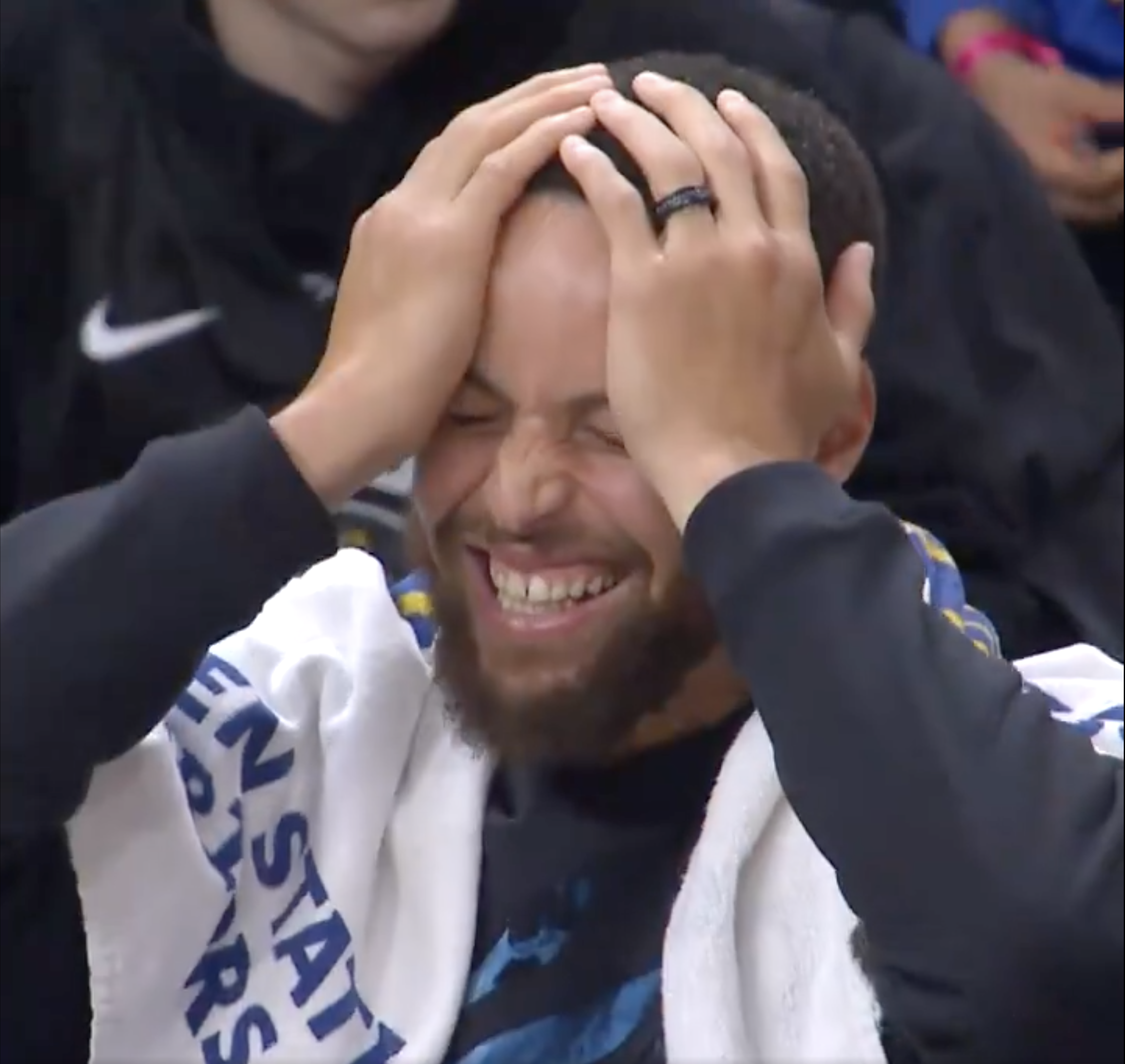 Steph Curry couldn't believe his eyes at Chase Center on Sunday