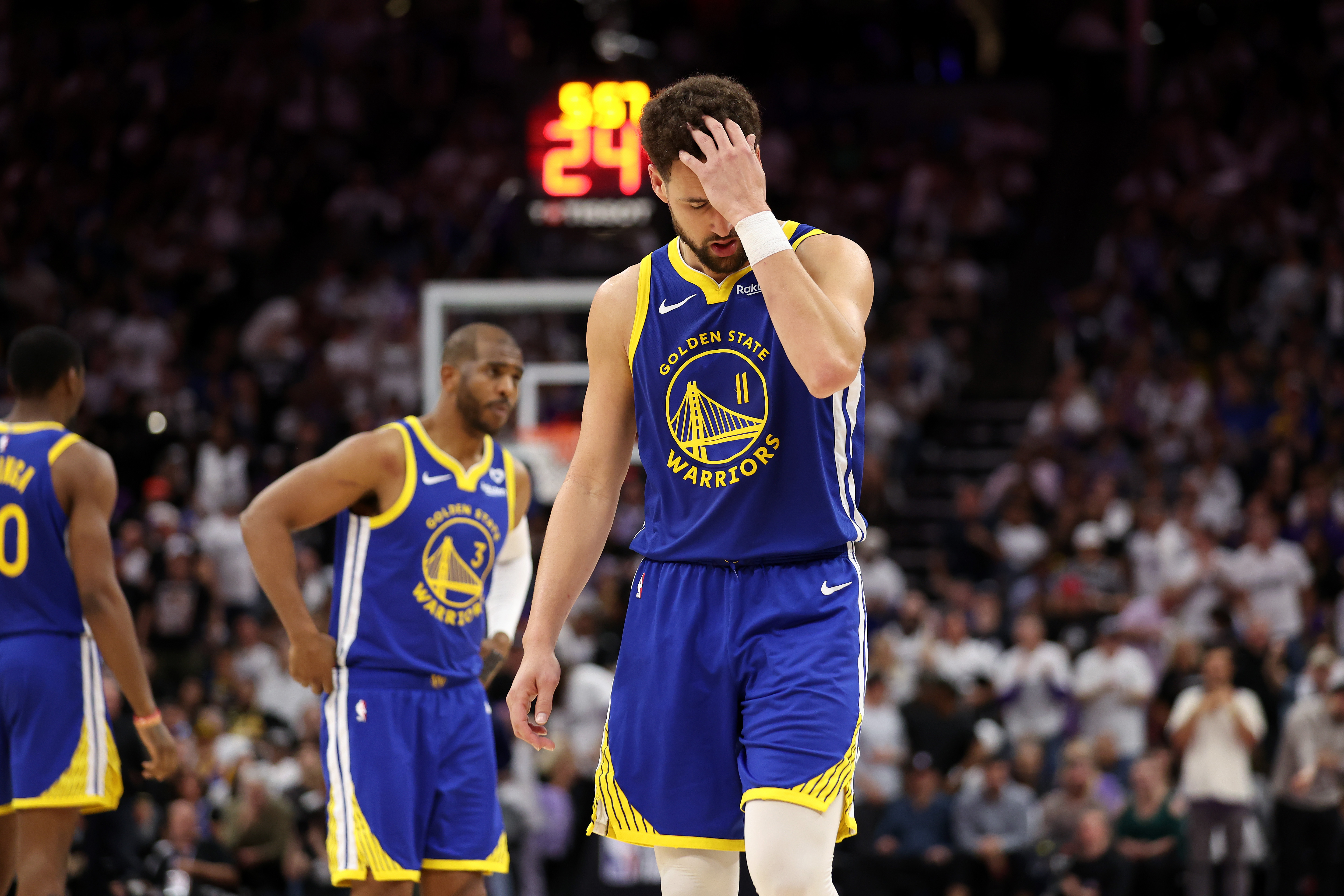 Klay Thompson went without a single point as the Warriors' NBA season ended on Tuesday