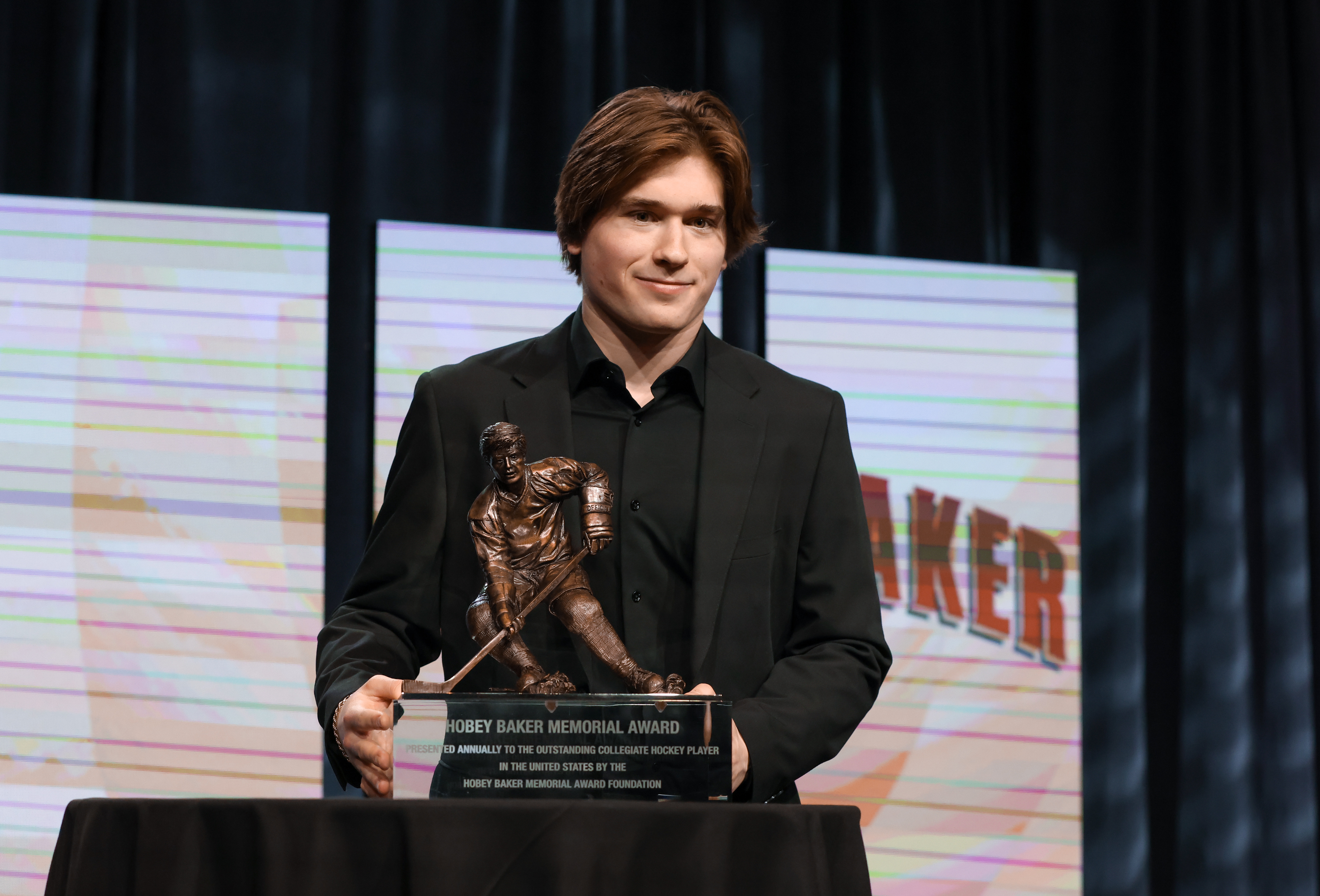 Celebrini won the 2024 Hobey Baker Memorial Award